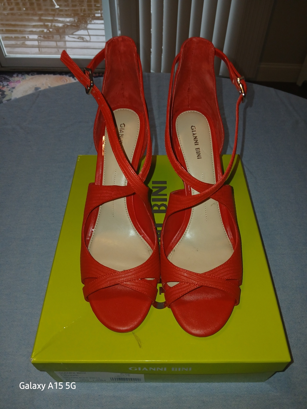 Gianni Bini Bright Red Slingback Peep-Toe Heels